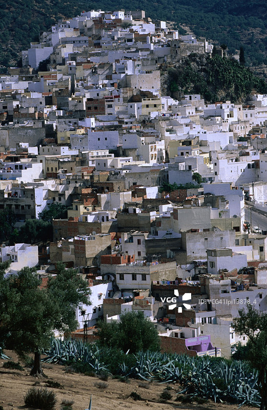 摩洛哥梅克内斯穆莱·伊德里斯的俯视图图片素材