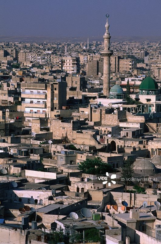 叙利亚阿勒颇市的鸟瞰图图片素材