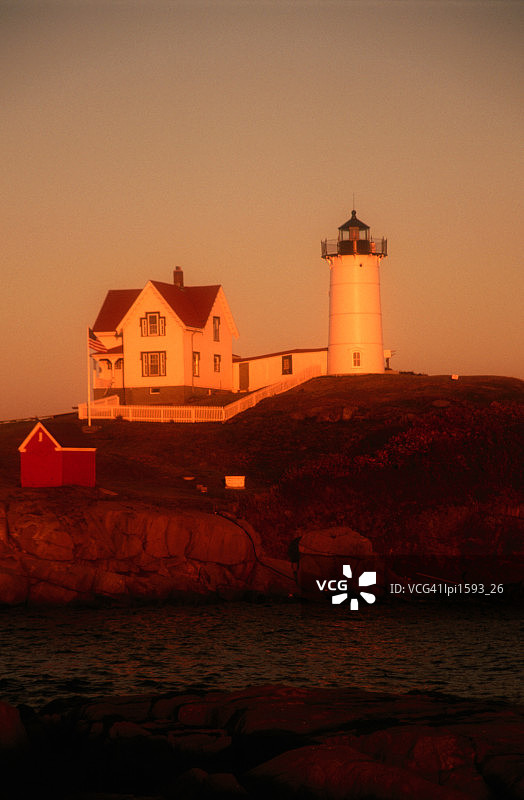 美国波特兰伊丽莎白角博物馆和波特兰灯塔图片素材
