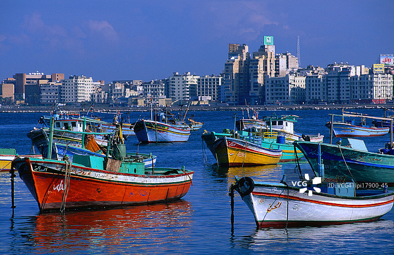 亚历山大港的渔船景观图片素材