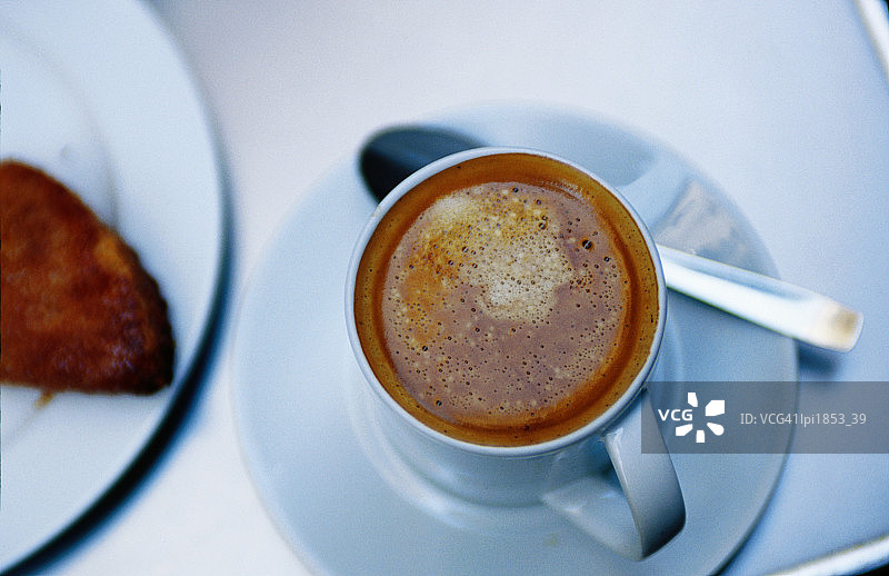 浓郁的咖啡和糕点，西班牙巴塞罗那图片素材