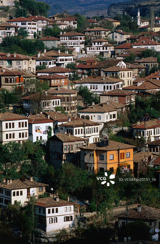 土耳其萨夫兰博卢的奥斯曼房屋顶视图图片素材