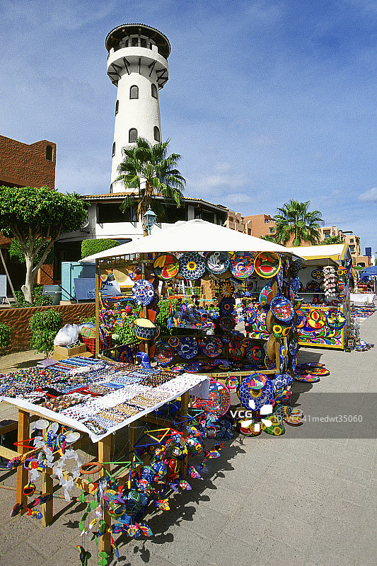 墨西哥下加利福尼亚州卡波圣卢卡斯码头市场景观图片素材