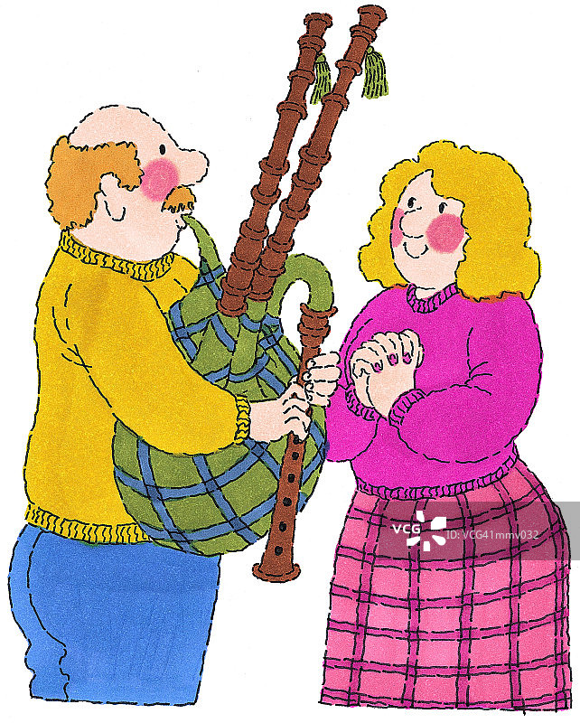 吹风笛的先生图片素材