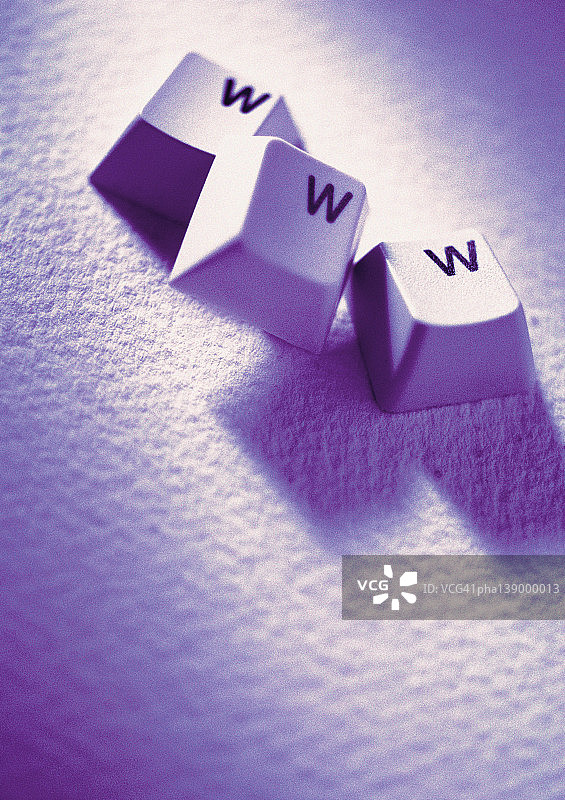 三个代表万维网的W电脑按键图片素材