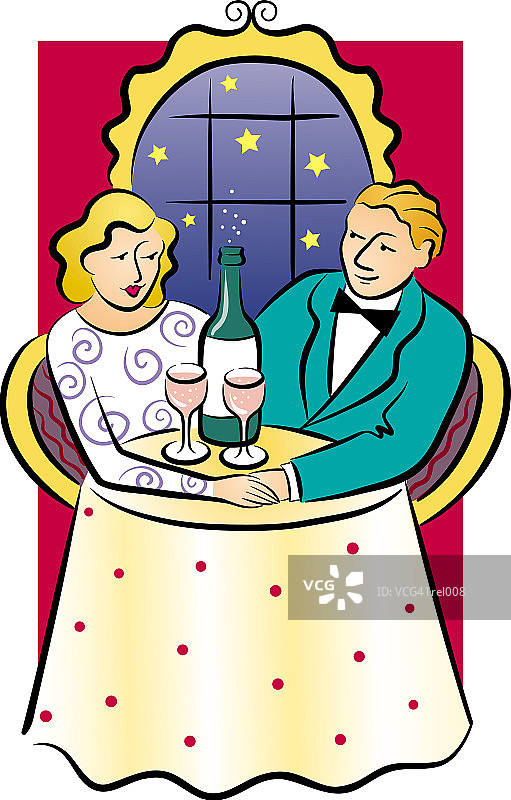 情侣与香槟图片素材