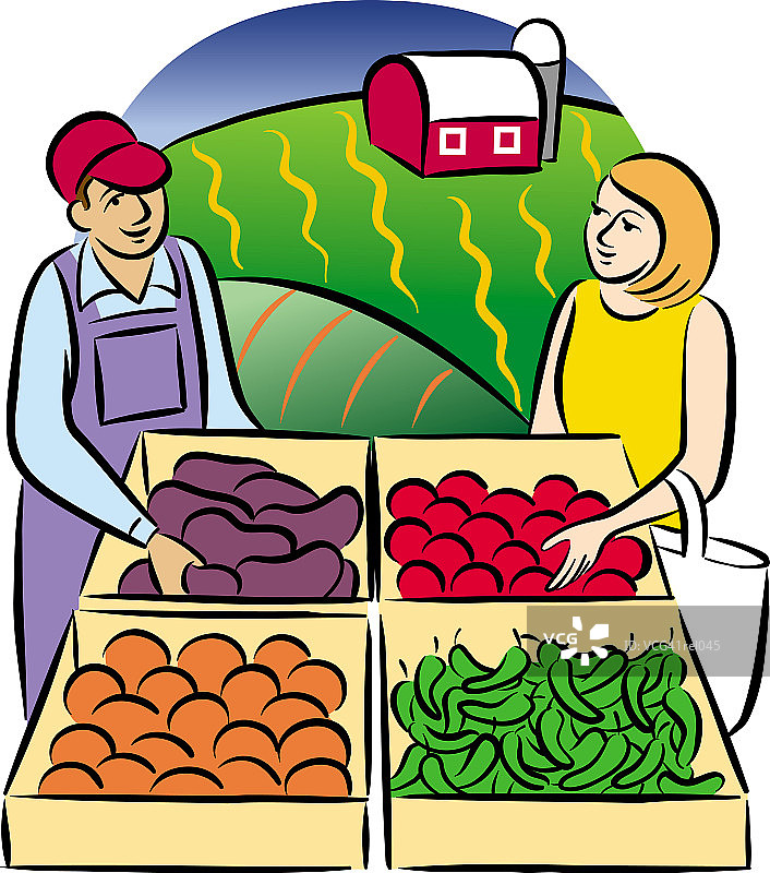 在农贸市场的人们图片素材