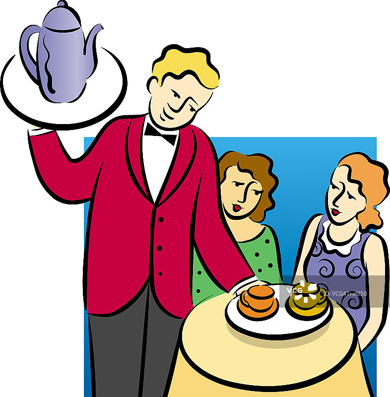 两位女性喝咖啡图片素材