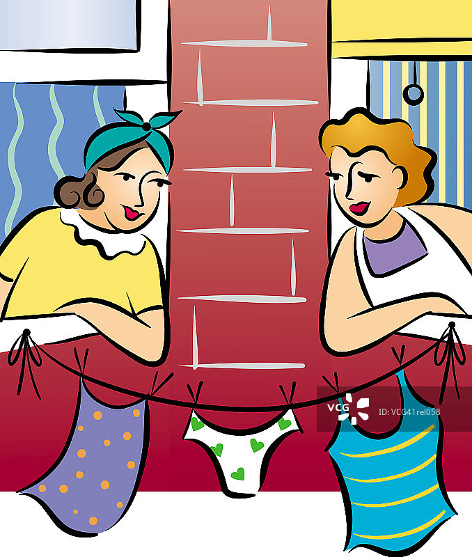 女人从窗户里说话图片素材