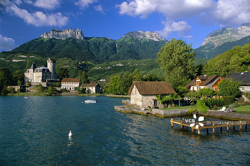 阿讷西湖，上萨瓦省，罗纳-阿尔卑斯，法国，欧洲图片素材