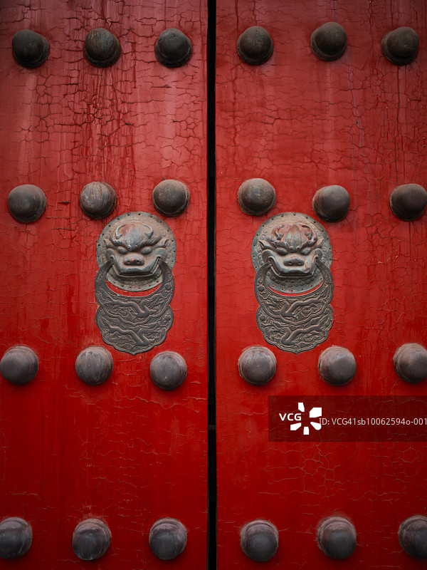 故宫的古董门特写图片素材