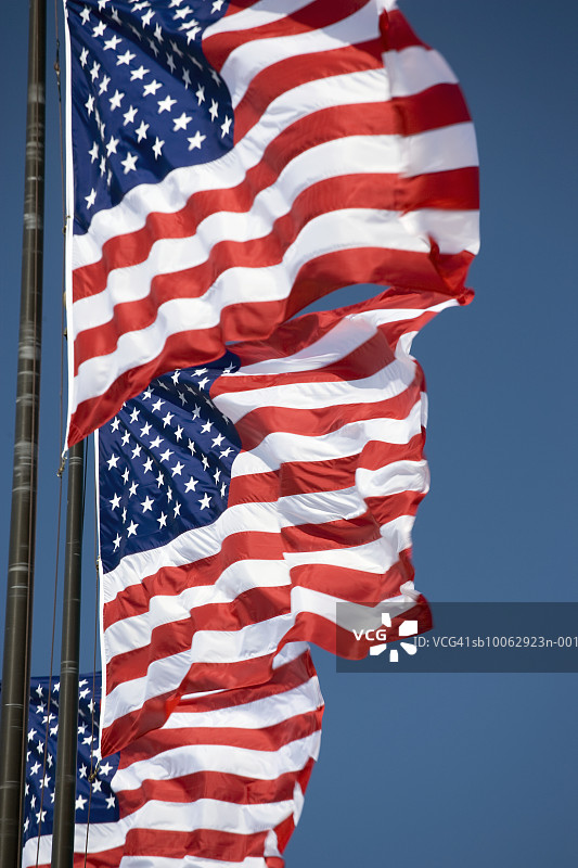 美国芝加哥的美国国旗图片素材