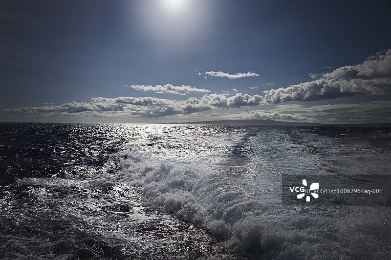 渡轮尾迹图片素材