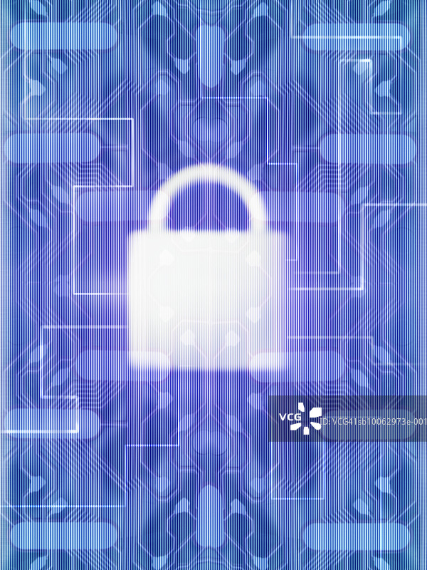 挂锁和电路板（数字生成）图片素材