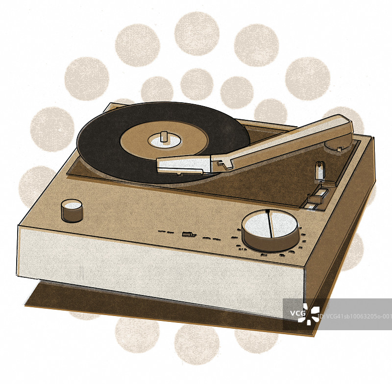 老式留声机插画图片素材