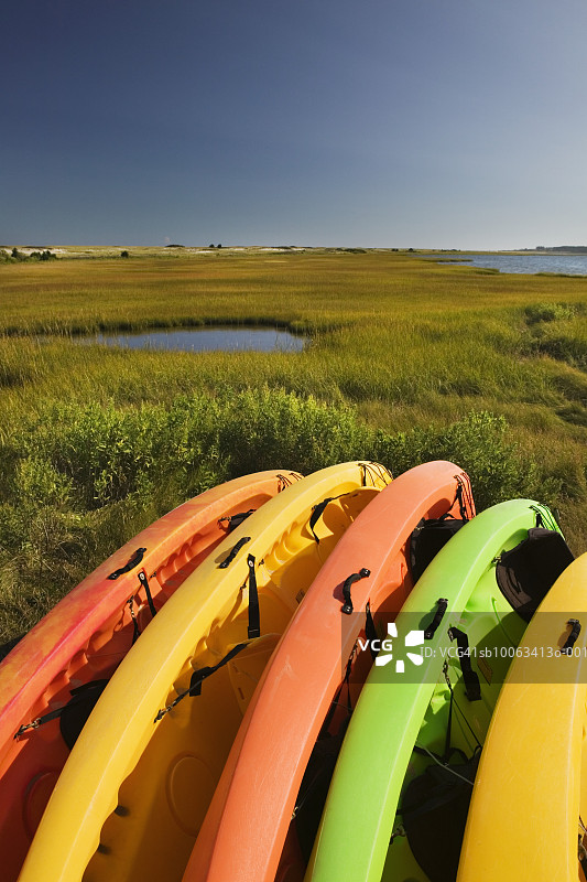 美国马萨诸塞州查帕奎迪克岛皮划艇图片素材