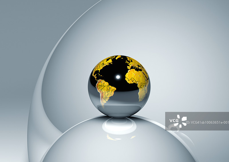 在抽象空间中平衡的世界地球图片素材
