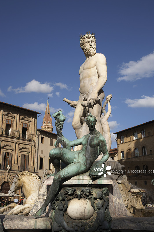 意大利托斯卡纳佛罗伦萨海神喷泉领主广场图片素材
