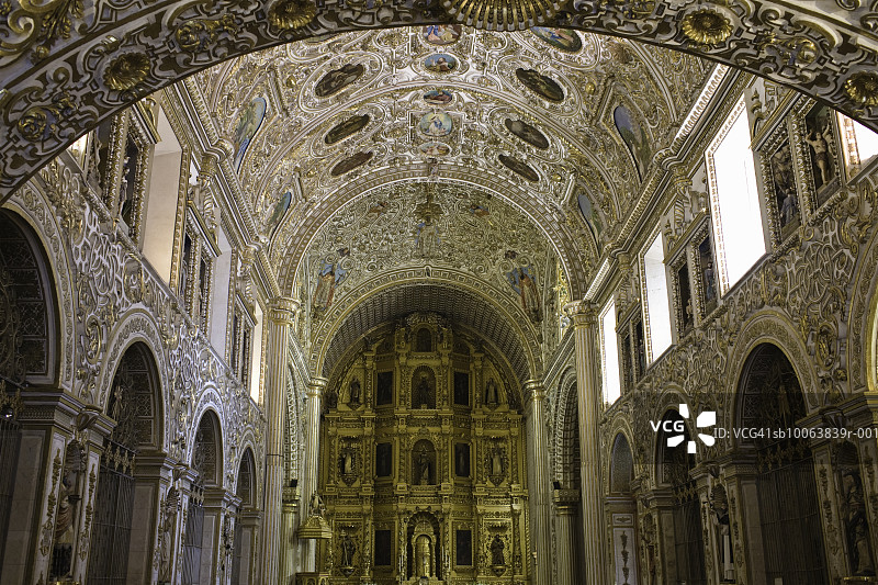 墨西哥瓦哈卡圣多明各主教座堂内部图片素材