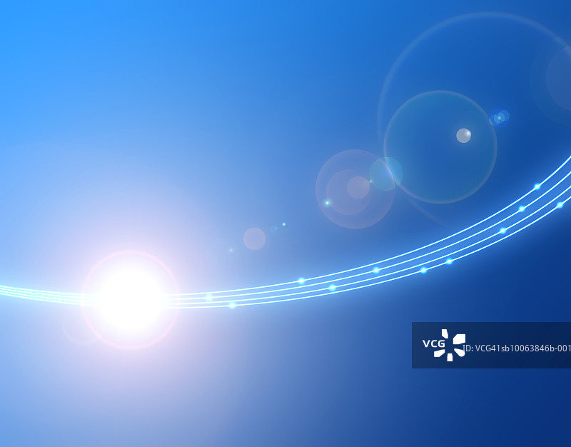 沿光束传播的光脉冲（数字生成）图片素材