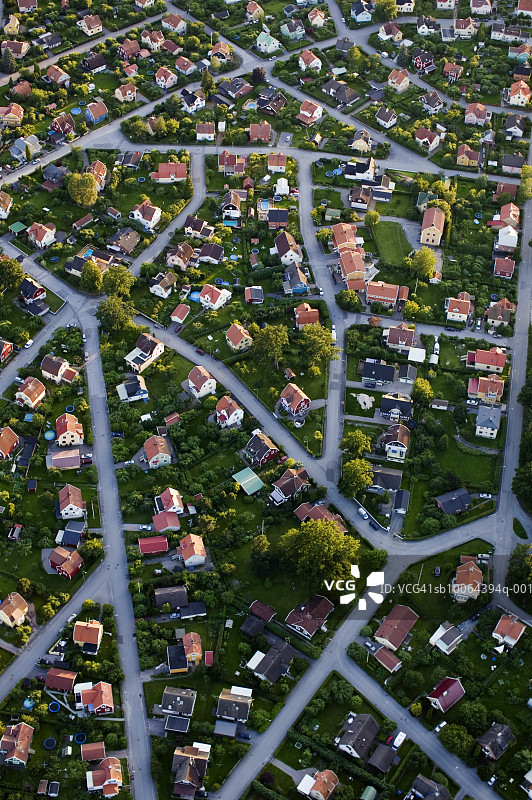 村庄里的房屋，鸟瞰图图片素材