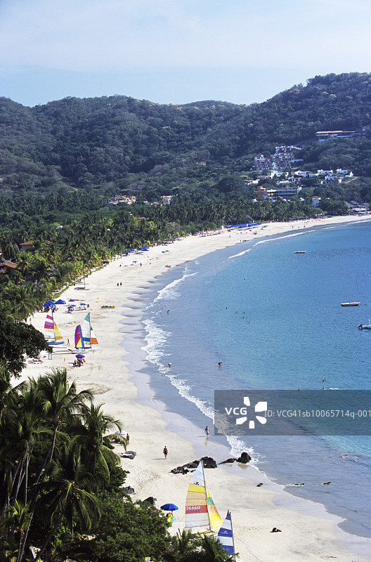 墨西哥热带海滩鸟瞰图图片素材