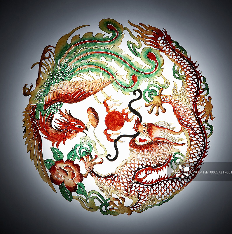 龙凤剪纸模版图片素材