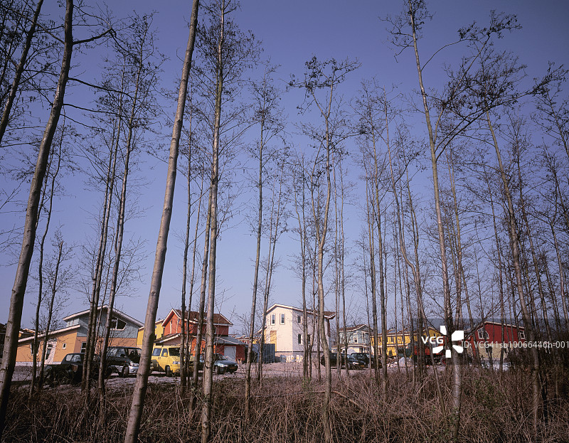 荷兰阿尔梅勒郊区住宅建筑工地图片素材
