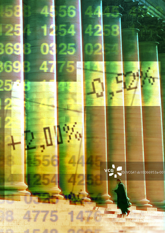 法国巴黎证券交易所和股票数据图片素材