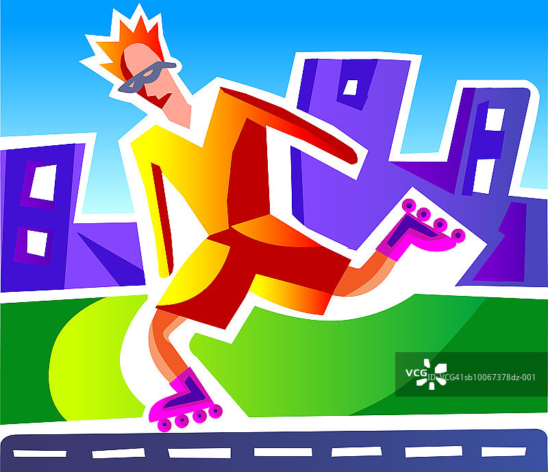 青少年玩轮滑图片素材