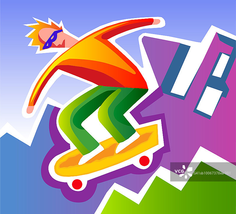 玩滑板的青少年图片素材