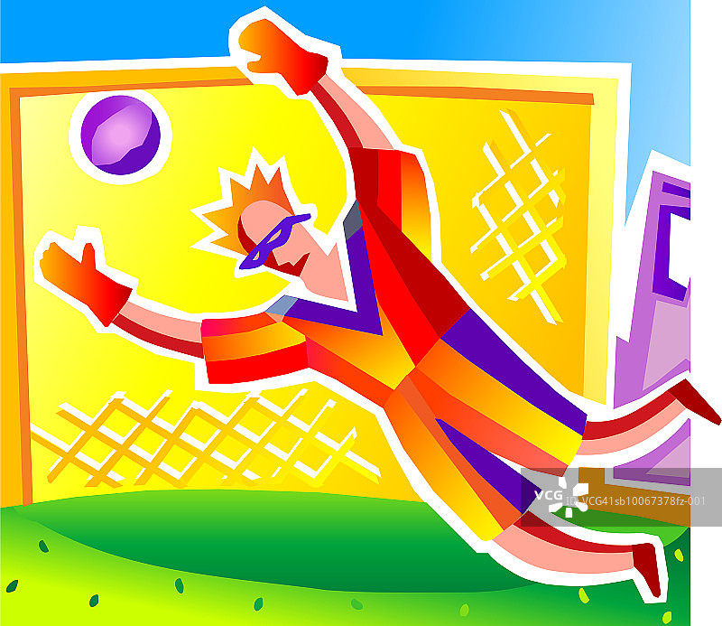 足球守门员扑救球图片素材