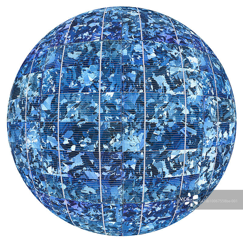 白色背景上的太阳能电池球体图片素材