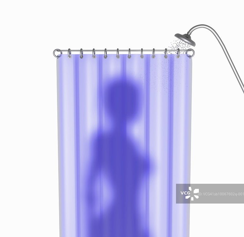 淋浴的女子轮廓（数字生成图像）图片素材