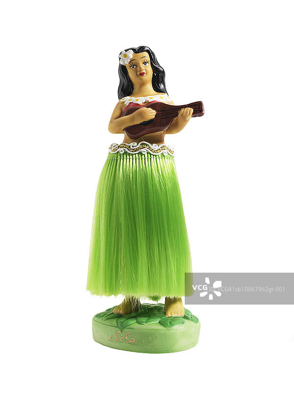 白色背景上的草裙舞娃娃图片素材