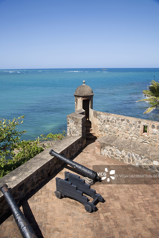多米尼加共和国银港圣费利佩堡垒炮台鸟瞰图图片素材