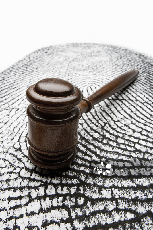 模仿指纹图案上的法槌图片素材