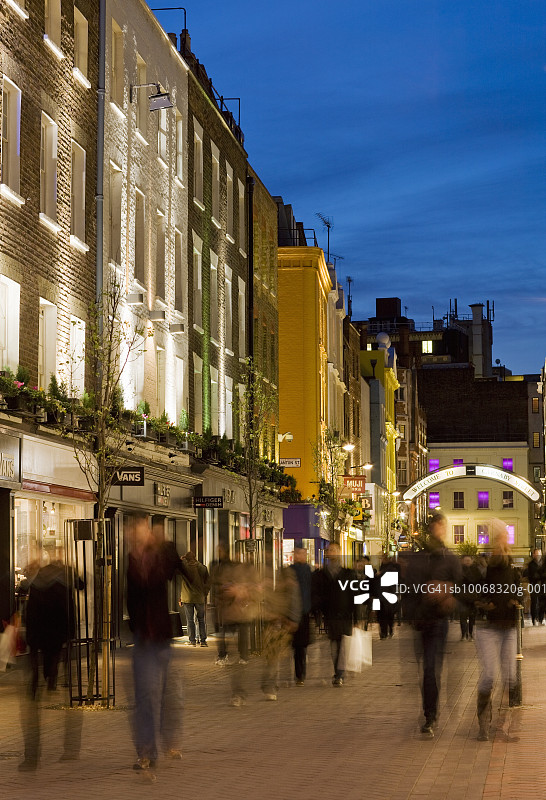 英国伦敦卡纳比街黄昏景色图片素材