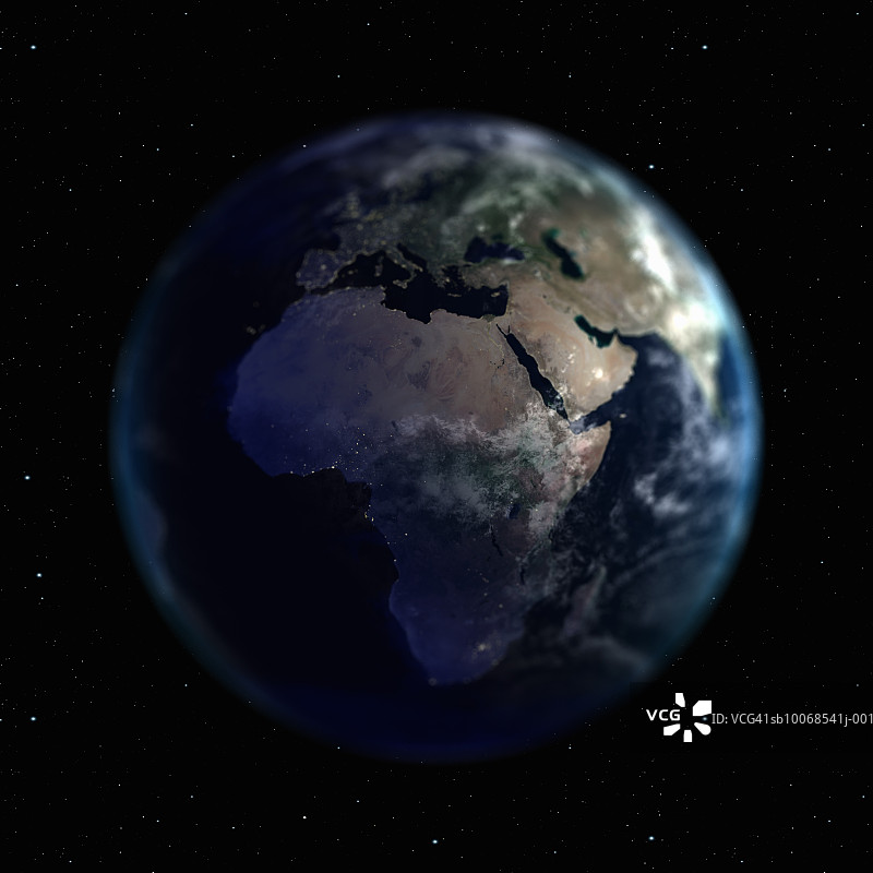 从太空看非洲地球视图图片素材