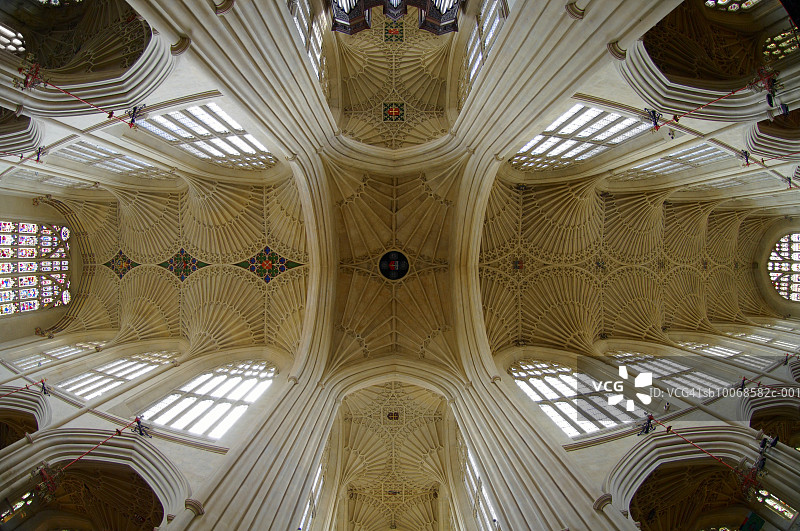 英国英格兰巴斯修道院天花板图片素材