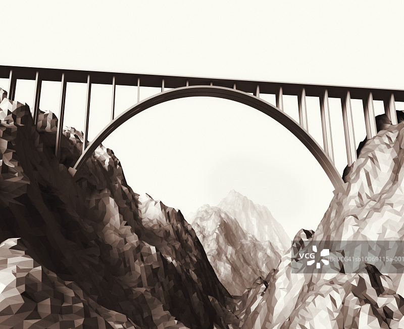 山脉上的桥梁（数字生成）图片素材