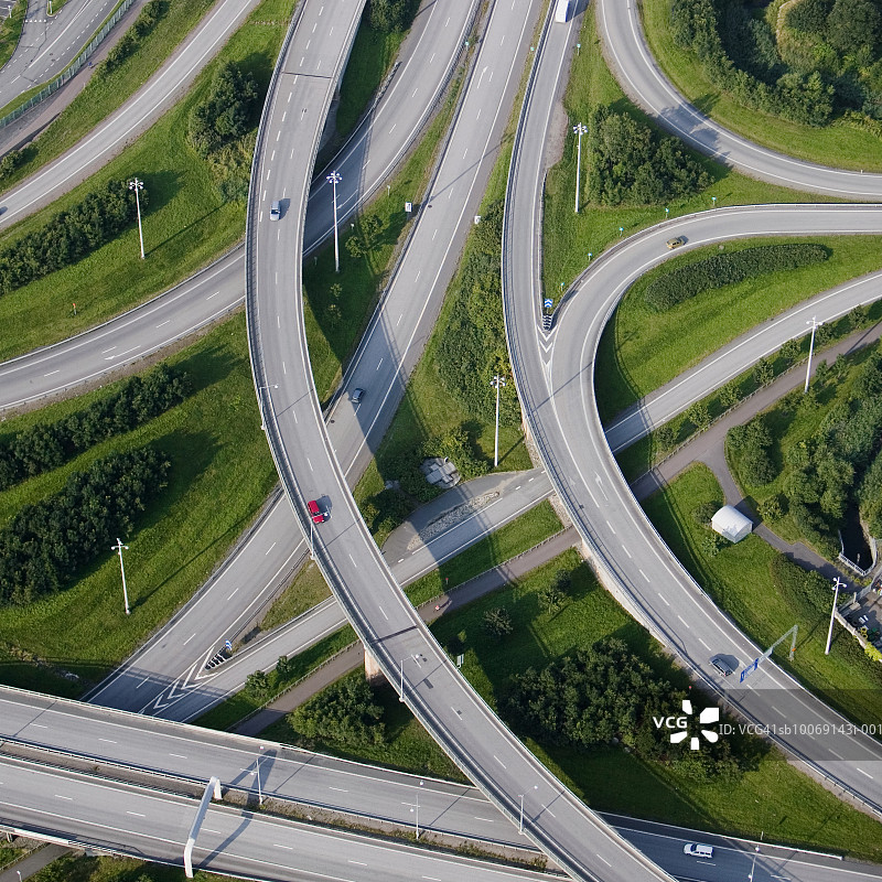 瑞典哥德堡高速公路枢纽鸟瞰图图片素材