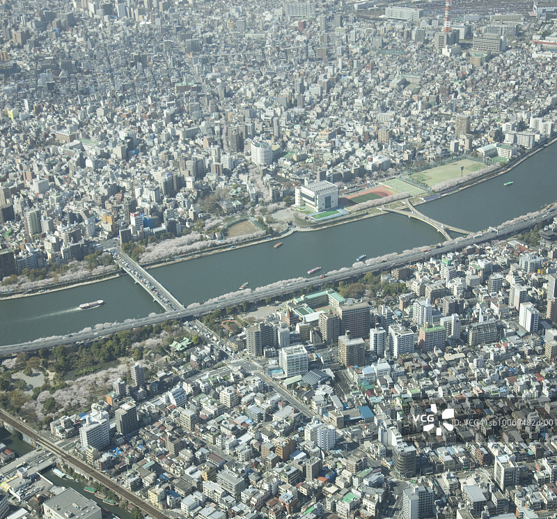 日本东京，城市鸟瞰图图片素材