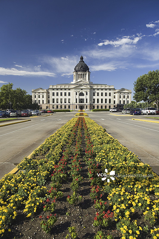 美国南达科他州皮埃尔花坛图片素材