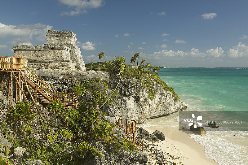 墨西哥尤卡坦半岛金塔纳罗奥玛雅图卢姆遗址图片素材