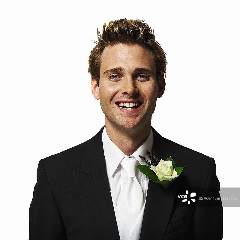 新郎的特写肖像图片素材