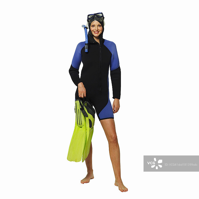 水肺潜水员肖像图片素材