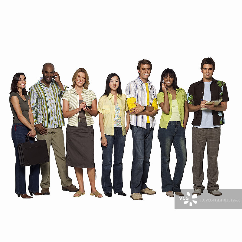 排队人群的 портрет图片素材