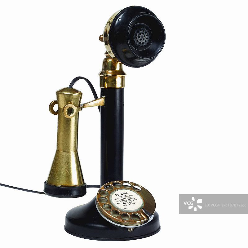 老式电话机特写图片素材