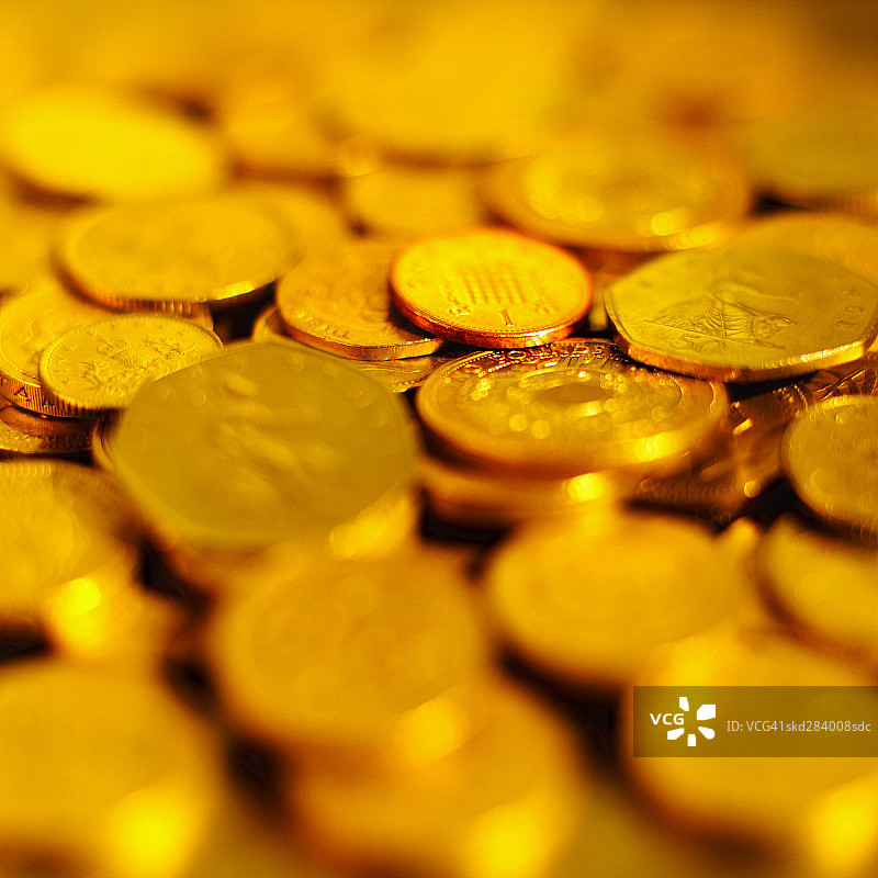 各种英国硬币特写图片素材